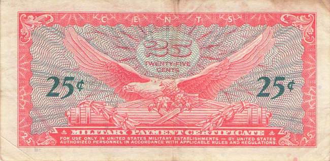 USA MPC Series 641 p.M59 25 Cents 1965 VF-